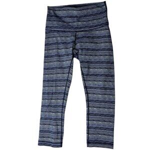 Lululemon Women's 8 Wunder Under High Waist Crops Leggings Space Dye Sapphire‎